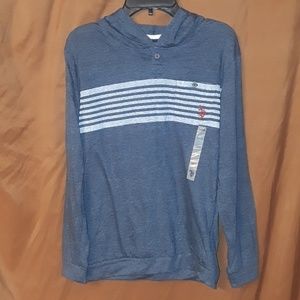 ** US Polo Assn Classic Navy Flake Hoodie Red Logo
